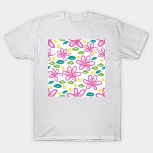 Marker pen floral pattern T-Shirt